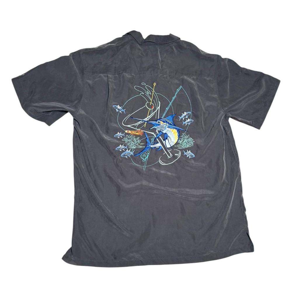 Columbia PGA‎ river lodge Shirt embroidered marlin collared button fishing